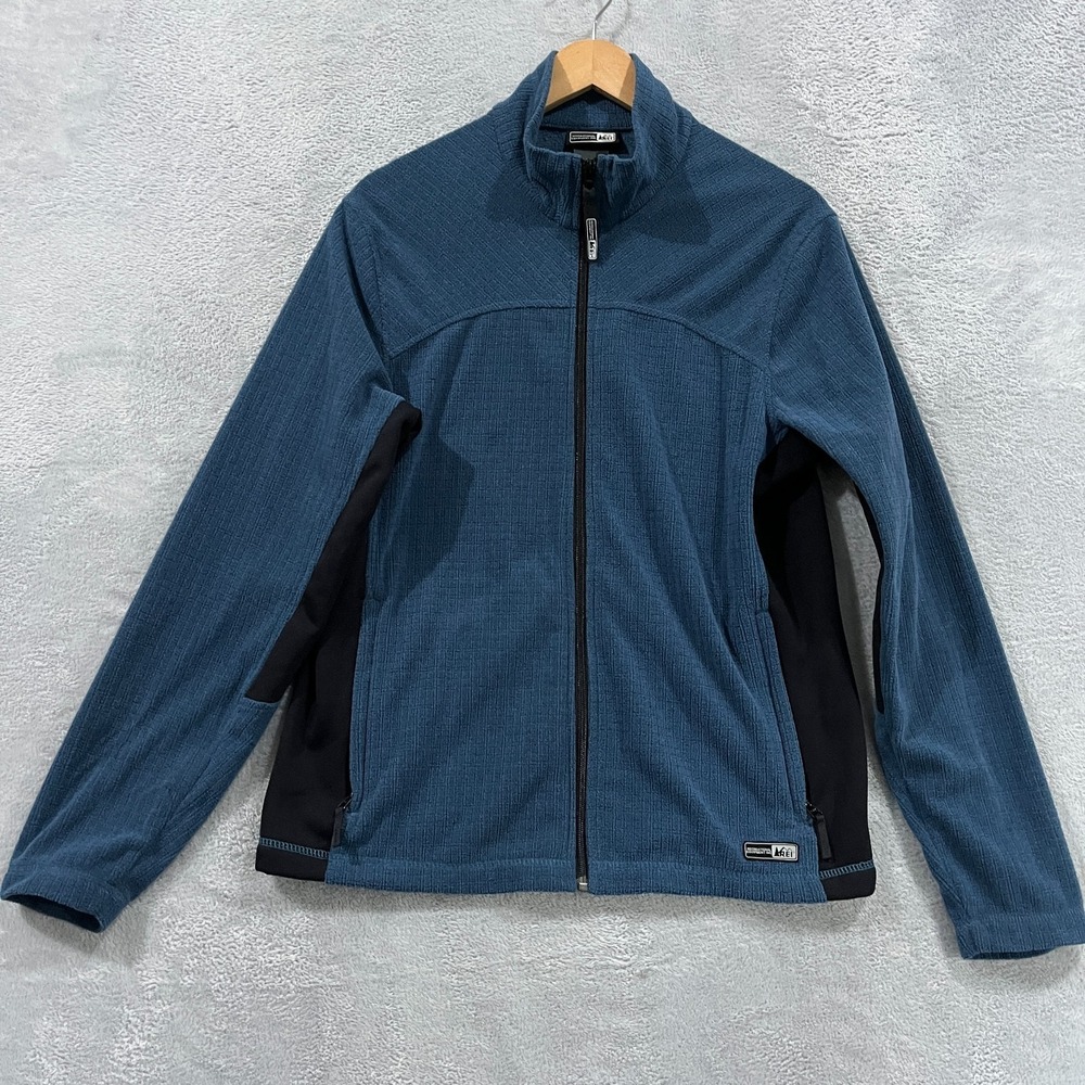 Vintage REI Fleece Jacket Mens Medium Blue Full Zip 90s USA Outdoor‎ Hiking 90s